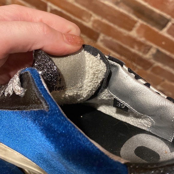 P448 Black Leopard and Blue Velvet Sneakers - Picture 7 of 7